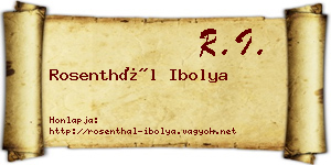 Rosenthál Ibolya névjegykártya